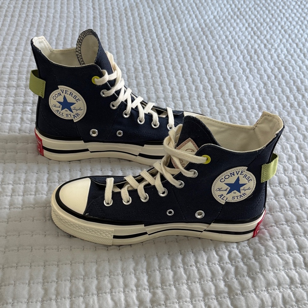 Converse High Top Sneakers in Navy Blue with White Accents